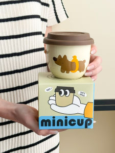 Cute Ceramic Coffee Cup with Lid for Office And Home Use Small Creative Couples On-The-Go Cup Girls Lovely Cup by MIXIM