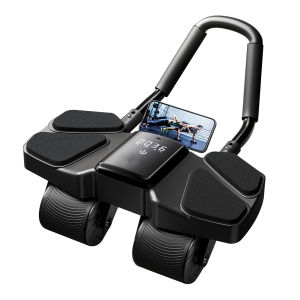 Winnereco AB Roller Wheel การออกกำลังกายหน้าท้องลูกกลิ้ง 4 ล้อกล้ามเนื้อกล้ามเนื้อเทรนเนอร์แกนเสริมความแข็งแรงสำหรับการฝึกอบรมสำหรับบ้านในบ้าน