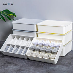 Dormitory Underwear Storage Box with Lid Dustproof Wardrobe Socks Bra Pants Organizer Plastic Material Household Tool