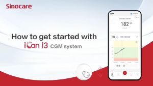 Sinocare CGM Ican i3 Monitor Berkelanjutan 24 Jam Gula Darah Mudah dan Akurat untuk segala aktivitas
