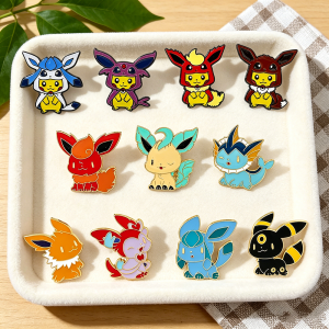 Bandai | Anime Elf Brooch And Fox Squirrel Enamel Pins Set Fashion Metal Badges Jewelry for Clothing And Backpack Accessory Gift for Fans
