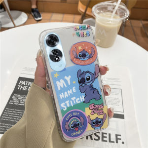 Stitch Phone Case OPPO A60 A79 A18 A38 A58 A78 A98 A17 A17k NFC 4G 5G New Pink Cute Cartoon Doodle Cappy Hello Kitty Casing Funny Coconut Tree Soft Cover 2024