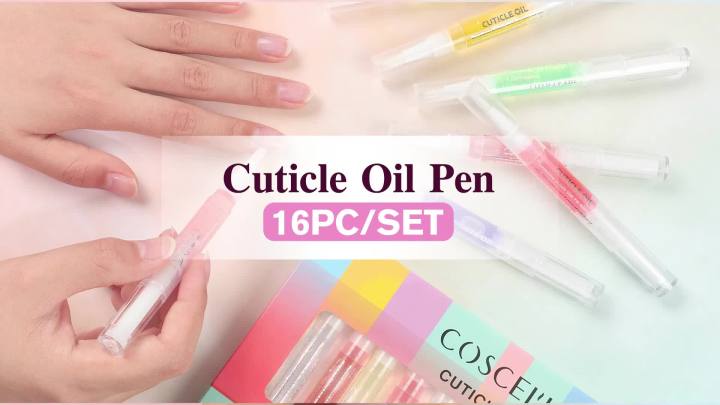 COSCELIA 16 pcs Cuticle Oil Pens Bulk for Nails Cuticle Revitalizer Oil Pens Set Nail Care Nourishment Treatment Moisturized Repair Pen Manicure Tools for Gel Nails