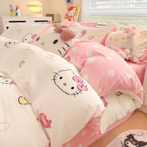 100% Pure Cotton Cartoon Childrens Bedding Set Full Cotton Duvet Cover Bed Sheet Bed Canopy Four-Piece Set Three-Piece Dormitory Bed