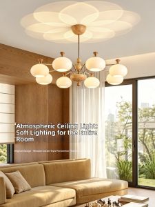 XUNZE | Rustic Japanese and French Cream Style Ceiling Light For Living Room Up and Down Emission