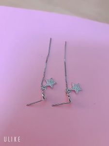 Bông tai bạc Ý 925 Huệ Ngân - Ngôi sao may mắn dáng dài RYE141054