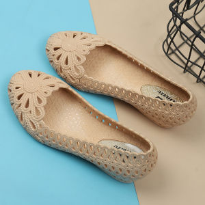 Dép Nhựa Chống Trượt Mùa Hè Cho Nữ Dép Cao Gót Thoáng Khí Màu Trắng Giày Y Tá Thường Ngày Giày Công Sở Giày Mẹ Giày Đục Lỗ