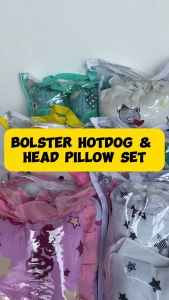 4in1 Bolster and Pillow Set for Newborn Baby Boys & Girls| Pillow Set for Infant