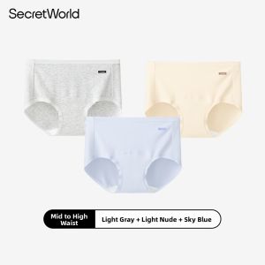 Antibacterial Pure Cotton Triangle Panties 7A Grade Womens Summer Thin Seamless No Butt Squeezing Underwear mid Waist Design