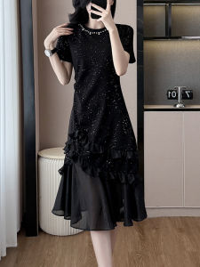 DAIXIANGFEIZI | Stylish Waist-cinching Short-sleeved Midi Dress