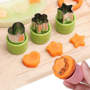 3pcs/Set Heart Shaped Vegetable Slicer Stainless Steel Mold Cucumber Carrot Fruit Slicing Shape Mold Vegetable Cutter
