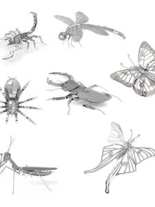 Flower Planter 3D Antlers Worm Metal DIY Puzzle Mantis Dragonfly Scorpion Insect Assemble Model Tarantula