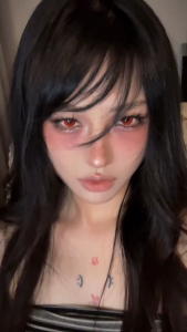 Eyeshare ฮาโลวีน สีแดง คอนแทคเลนส์ 14.0-14.5 มม. คอนแทคเลนส์สี เลนส์คอสเพลย์อนิเมะ ใช้เป็นประจำทุกปี