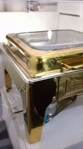 YLA - HALF SIZE SILVER HYDRAULIC 4.5LITERS CHAFING DISH