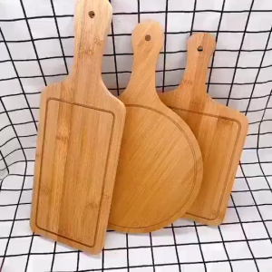 10/12 Inch Wooden Pizza Plate Round Bamboo Barbecue Plate Tray Baking Pan Steak Plate Tool Japanese Round Bread Cake Tray