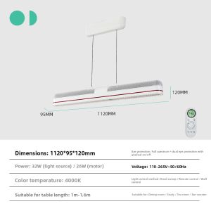WIZKER | Intelligent Hand Gesture Control Bar Pendant Fan Light