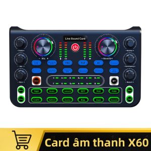 Card Âm Thanh Chuyên Nghiệp HD X60 Phiên Bản Tiếng Anh Bộ Trộn Âm Thanh Dành Cho Karaoke KTV Hát Live Phát Sóng Điều Khiển DJ Với Chất Lượng Âm Thanh HD