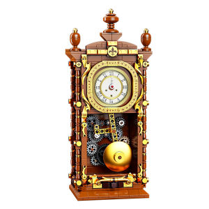Swinging Retro Mechanical Pendulum Clock Building Blocks - 751 Pcs 3D Model Kit for Adults Unique Home Decor Gift Idea