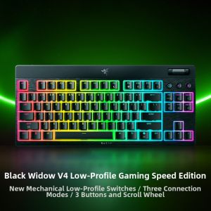 Razer | Blackwidow V4 Low Pofile Tenkeyless Hyperspeed Competitive Gaming Wireless Mechanical Keyboard