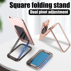 Universal Ultra-thin Metal Foldable Mobile Phone Holder Rotation Magnetic  Square Finger Ring Button Bracket Mount