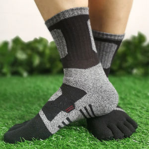 Outdoor Toe Socks Male and Female Middle Tube Heattech Thickening Exercise Running Climbing Hiking Split Toe Full Towel Bottom Toe Socks
