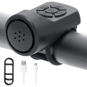 Bicycle Horn Electric Bike Bell 120DB Waterproof Bike Horn USB Rechargeable MTB Road Cycling Bicycle Alarm Horn Bike Accessories
