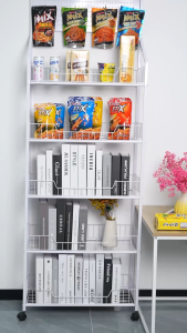Guankwn Shopping Mall Shelves Convenience Store Shelves Wheeled Snack Storage Rack Food and Beverage Display Rack Storage Rack