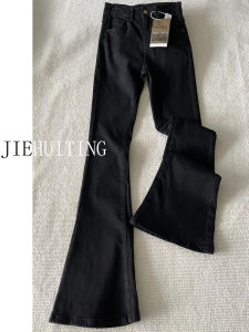 Quần Jeans Denim Ống Loe Ống Thẳng Dài Cho Nữ Cao Cấp Co Giãn Màu Đen Quần Dài Ôm Vừa Vặn Mùa Thu Quần Dài Co Giãn