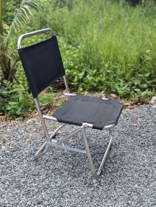 Ghế xếp cafe lưng thấp - ghế câu cá - Inox Ống To Phi 19