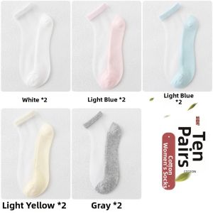 XUANSHU | Invisible Short Cotton Socks Summer Thin No-Show Boat Socks for Women