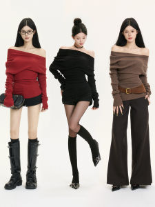 เสื้อสเวตเตอร์คอวีแขนยาวนุ่มสบายสไตล์ทำงานสำหรับผู้หญิง ฤดูหนาว 2024 ทรงสลิมฟิต สีสันสดใส หลากหลายวิธีสวมใส่