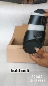 Sandal pria dan wanita Anti selip -  terbuat dari Kulit- Soggo Slippers
