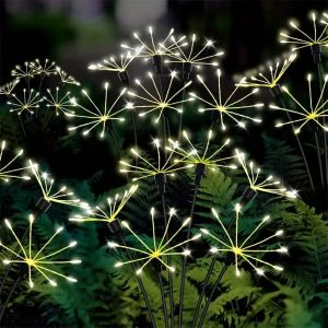 1PC Solar LED Firework Garden LightsOutdoor Waterproof Lawn LampLandscape Lightting For YardWalkwayPartyChristmas