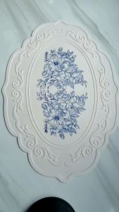 Silicone Carved Dining Mat Retro Pattern Table Mat Floral Placemat for Dining Table Kitchen Coffee Pad Tableware Mats Waterproof