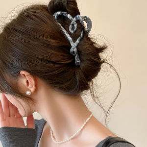 Elegant Grey Water-Based Ink Shark Hair Clip & Simple Chic Brain Back Hair Clip