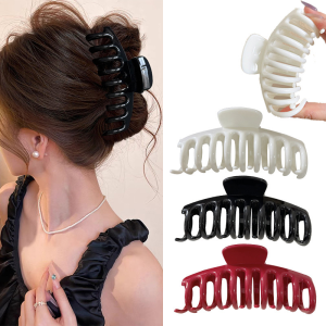 Simplicity Soft Silicone Keel Hair Clip for Woman Solid Color Elegant Shark Clip Fashionable Girl Back Head Hair Clamp