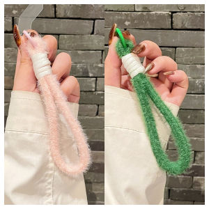 New Plush Mobile Phone Lanyard Multi-color Short Wrist Strap Creative Keychain Anti-loss Rope Girl Is Cute Comfortable And Soft