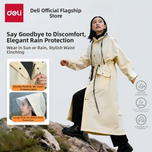 deli | Fashionable Waist Tied Raincoat for Adult Women