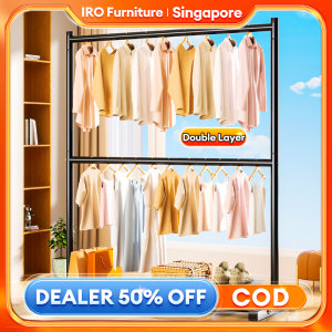 2 Layer Metal Clothes Rack Hanger Drying Rack Indoor Outdoor Hanger Rack Stand Coat Hanger Laundry Rack 双层晾衣架