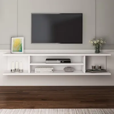 rak tv gantung tempat menyimpan setopbok dengan lebar papan 20cm