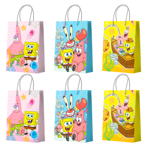15 Pcs SpongeBob Party Gift Bags SpongeBob Favor Bags SpongeBob Favor Bags SpongeBob Candy Bags for SpongeBob Birthday Supplies