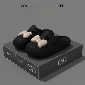 2024 Summer New Sweat Dog Hole Shoes Women Thick Bottom Cute Anti-Slip Cartoon Network Outdoor Wearable Toe Cover Sandals