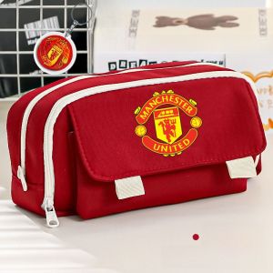Large Capacity Football Pencil Case Set with Charms UEFA Champions League Real Madrid Manchester United Barcelona Stationery Box