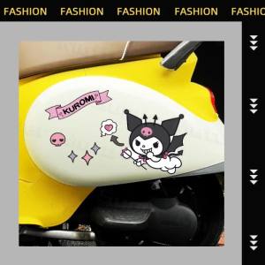 Motorcycle Reflective Stickers Kuromi Cartoon Decals Decoration Car Electric Body Waterproof For Yamaha Honda Suzuki Ktm Vespa Kawasaki