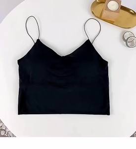Áo Ba Lỗ Nữ Gợi Cảm Màu Trơn Chất Liệu Lụa Đá Không Đường May Áo Thể Thao Không Gọng Có Mút Ngực Dành Cho Mùa Hè