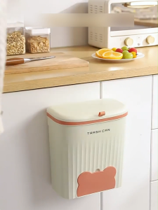 ถังขยะอเนกประสงค์ ติด แขวนผนัง ประหยัดพื้นที่ วัสดุ PP ทนทาน ถังขยะแขวน มีฝาปิด ไม่ต้องเจาะรู สําหรับห้องครัว ห้องน้ำ ห้องรับแขก