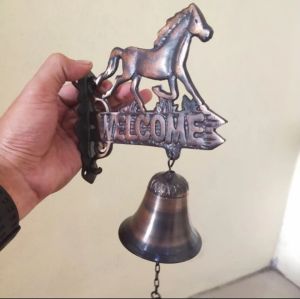 Bel lonceng rumah antik motif kuda welcome