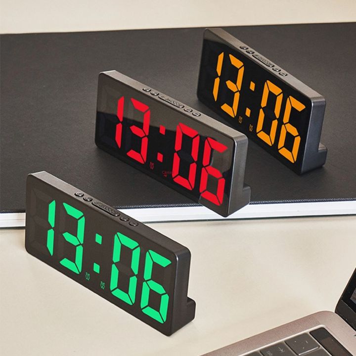 Creative Number Clock Color Nightlight Temperature Calendar Alarm Clock ...