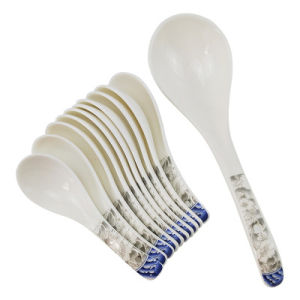 Thìa Gốm Sứ Họa Tiết Hoa Cúc Nhỏ 10 Chiếc Dùng Trong Gia Đình Thìa Cơm Thìa Ladel Chịu Nhiệt Độ Cao Dùng Trong Lò Vi Sóng