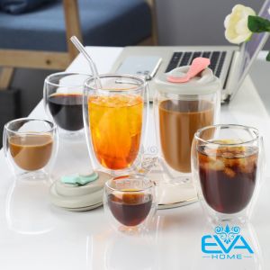 Ly Thuỷ Tinh Hai Lớp Chịu Nhiệt Đáy Bầu Double Walled Glass Egg Shape 100ML - 450ML